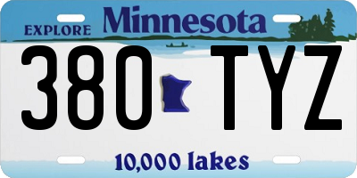 MN license plate 380TYZ