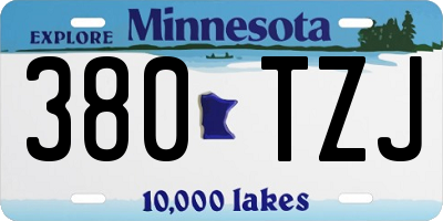 MN license plate 380TZJ