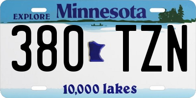 MN license plate 380TZN