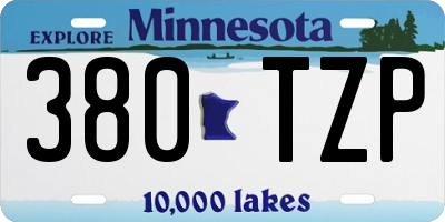 MN license plate 380TZP