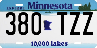 MN license plate 380TZZ