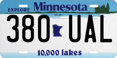 MN license plate 380UAL