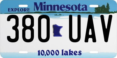 MN license plate 380UAV