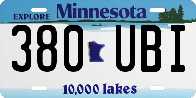 MN license plate 380UBI