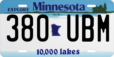 MN license plate 380UBM