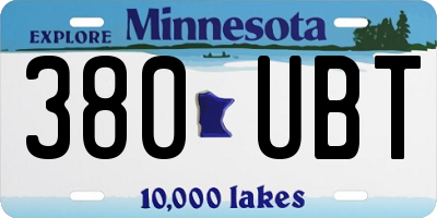 MN license plate 380UBT