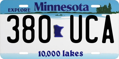 MN license plate 380UCA