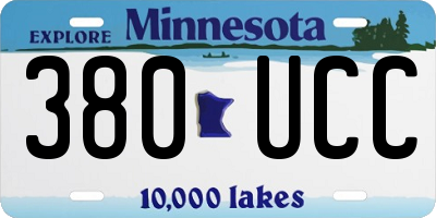 MN license plate 380UCC