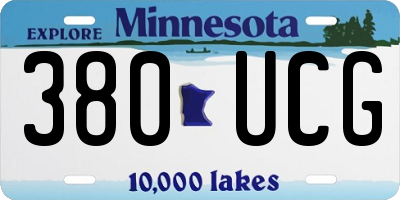 MN license plate 380UCG
