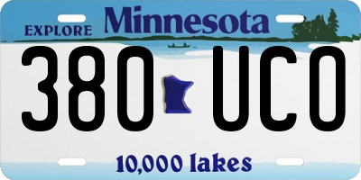 MN license plate 380UCO
