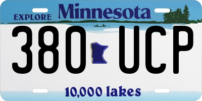 MN license plate 380UCP