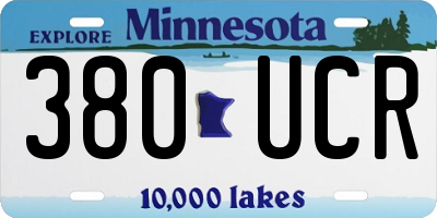 MN license plate 380UCR