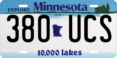 MN license plate 380UCS