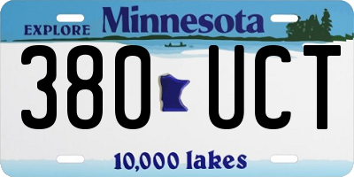 MN license plate 380UCT