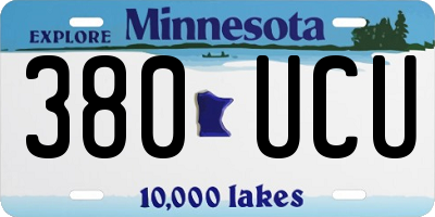 MN license plate 380UCU