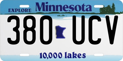 MN license plate 380UCV