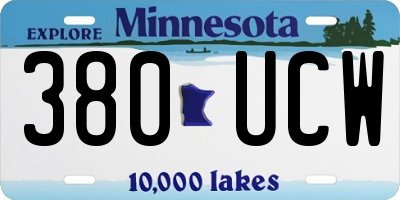 MN license plate 380UCW