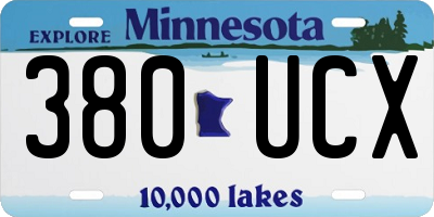 MN license plate 380UCX