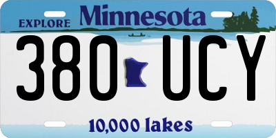 MN license plate 380UCY