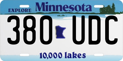 MN license plate 380UDC