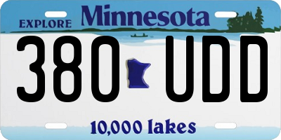 MN license plate 380UDD