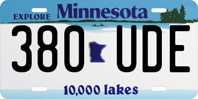 MN license plate 380UDE