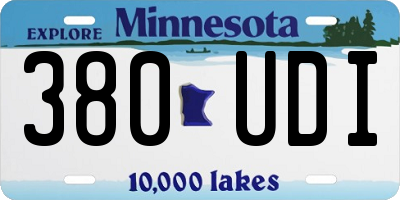 MN license plate 380UDI