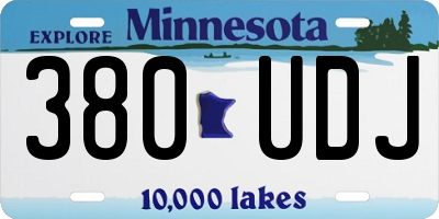 MN license plate 380UDJ