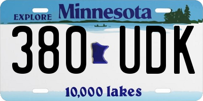MN license plate 380UDK