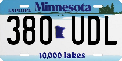 MN license plate 380UDL