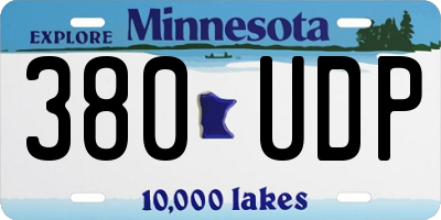 MN license plate 380UDP