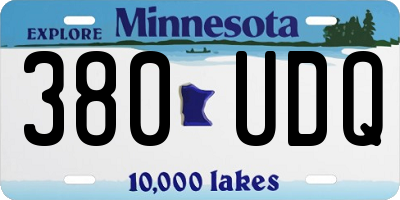 MN license plate 380UDQ