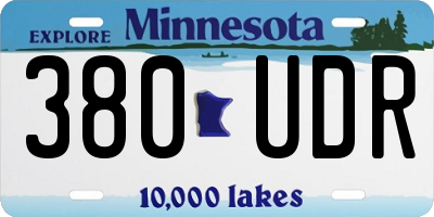 MN license plate 380UDR