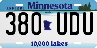 MN license plate 380UDU