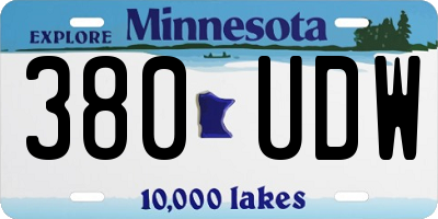 MN license plate 380UDW