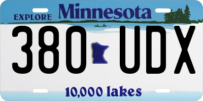 MN license plate 380UDX