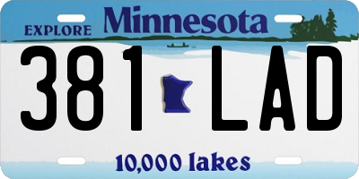 MN license plate 381LAD