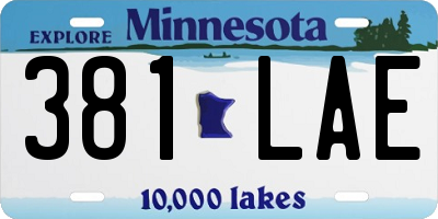 MN license plate 381LAE