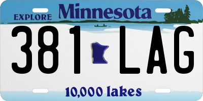 MN license plate 381LAG