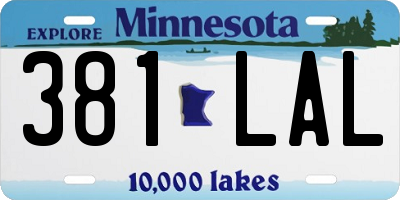 MN license plate 381LAL