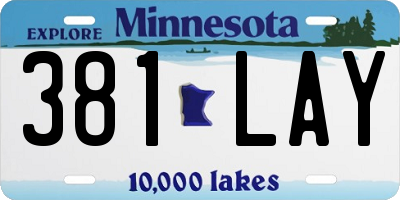 MN license plate 381LAY