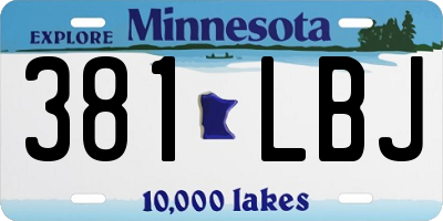 MN license plate 381LBJ
