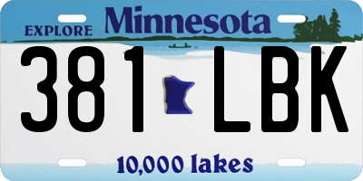 MN license plate 381LBK