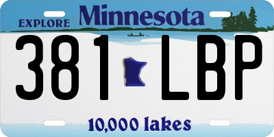 MN license plate 381LBP