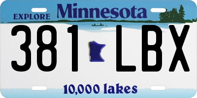 MN license plate 381LBX