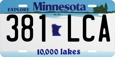 MN license plate 381LCA