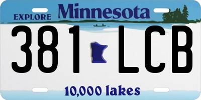 MN license plate 381LCB