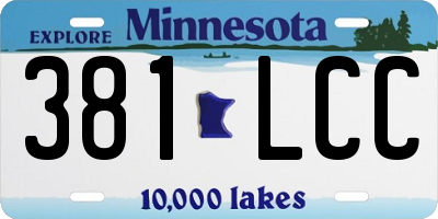 MN license plate 381LCC