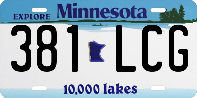 MN license plate 381LCG