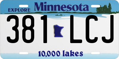 MN license plate 381LCJ